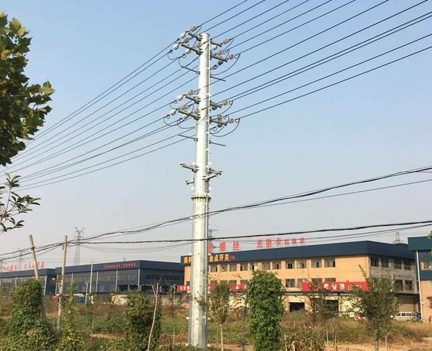 高壓10kv轉(zhuǎn)角桿塔單管避雷針價格鐵電線桿圖紙定制
